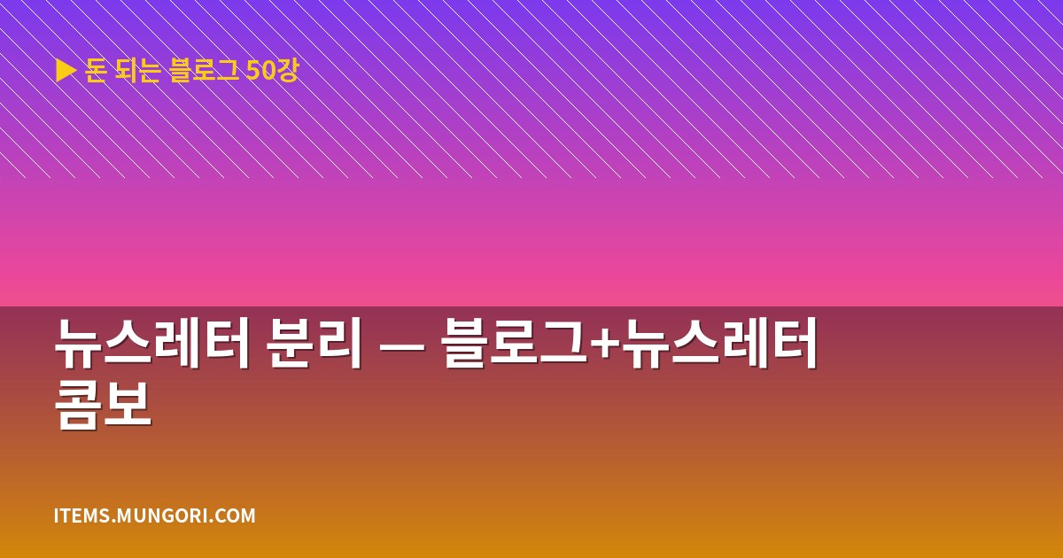 뉴스레터 분리 — 블로그+뉴스레터 콤보
