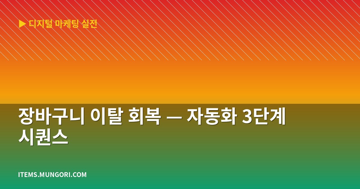 장바구니 이탈 회복 — 자동화 3단계 시퀀스