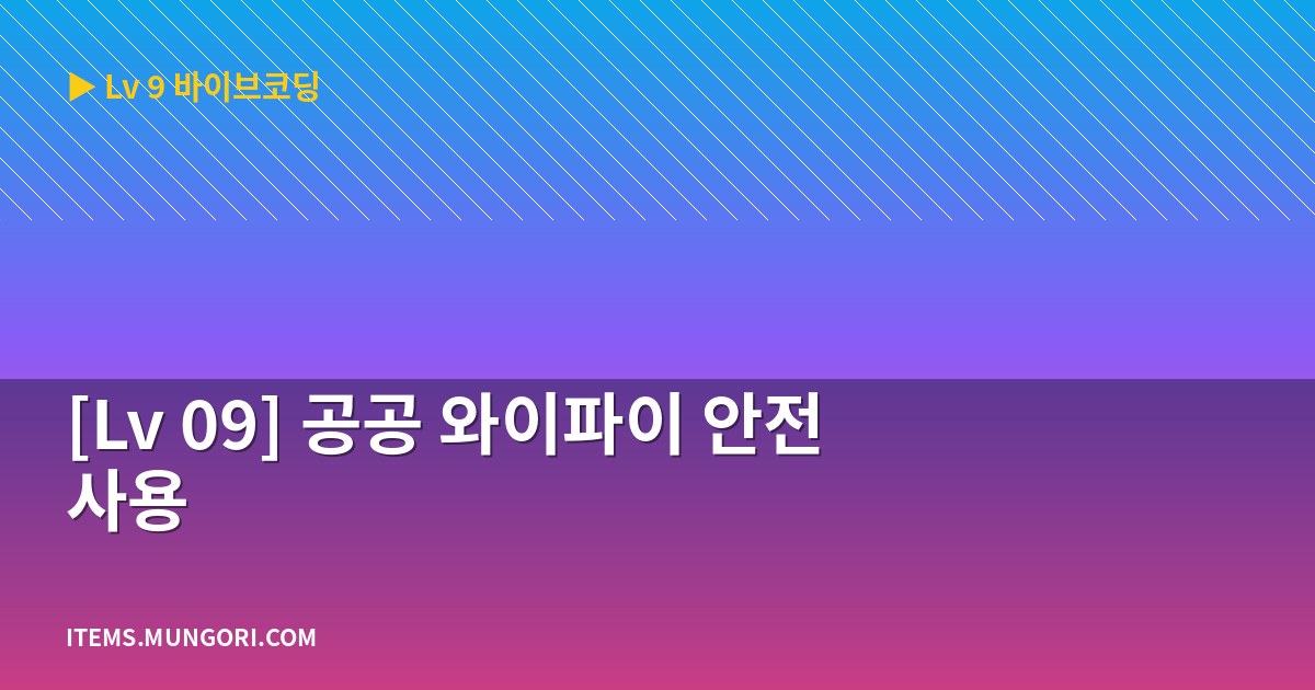 [Lv 09] 공공 와이파이 안전 사용