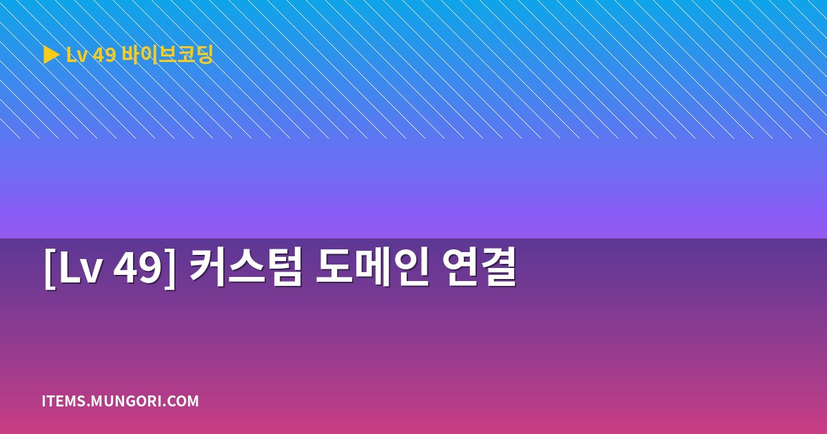 [Lv 49] 커스텀 도메인 연결