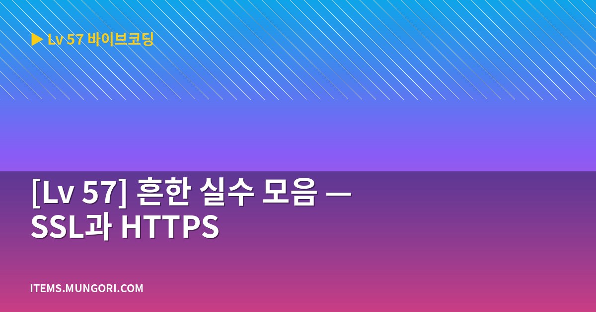 [Lv 57] 흔한 실수 모음 — SSL과 HTTPS