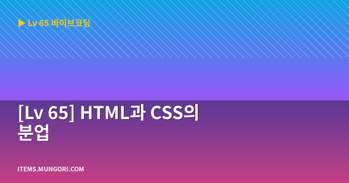 [Lv 65] HTML과 CSS의 분업